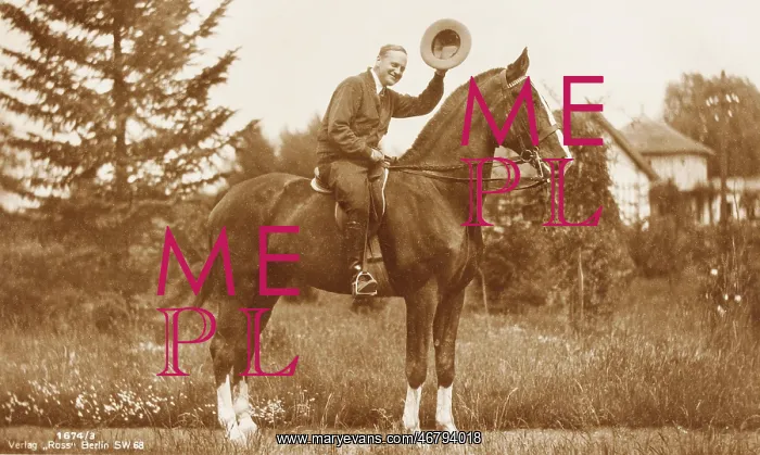 : Harry Liedtke on a horse : Harry Liedtke on a horse