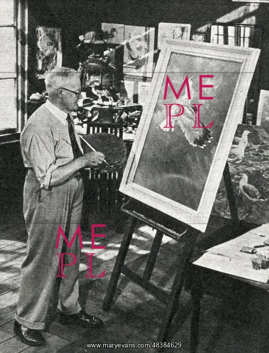  : Harry Rountree, artist in his studio, St Ives, Cornwall