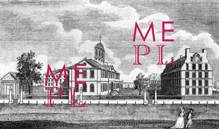 : Harvard College, ca. 1767. From left are ? : Harvard College, ca. 1767. From left are ?