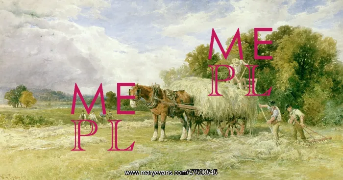 : Harvesting Day – with horse and hay wagon : Harvesting Day – with horse and hay wagon