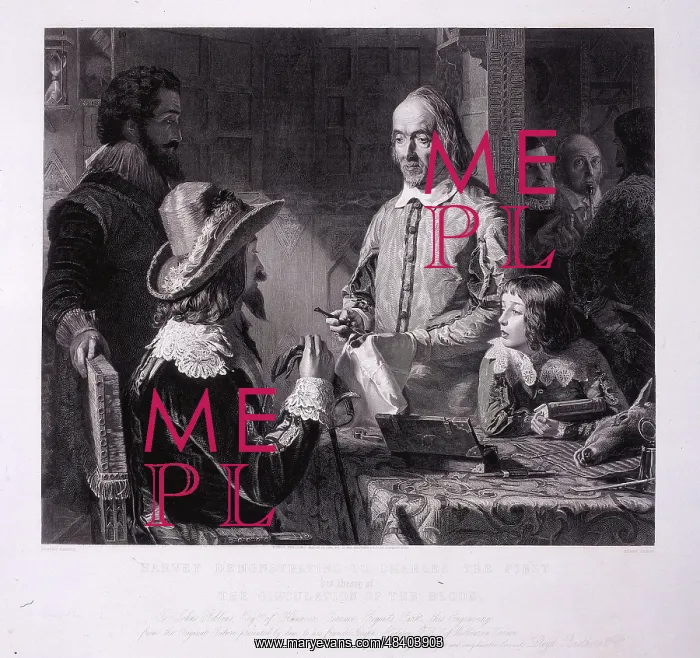 : Harvey demonstrating circulation of the blood : Harvey demonstrating circulation of the blood