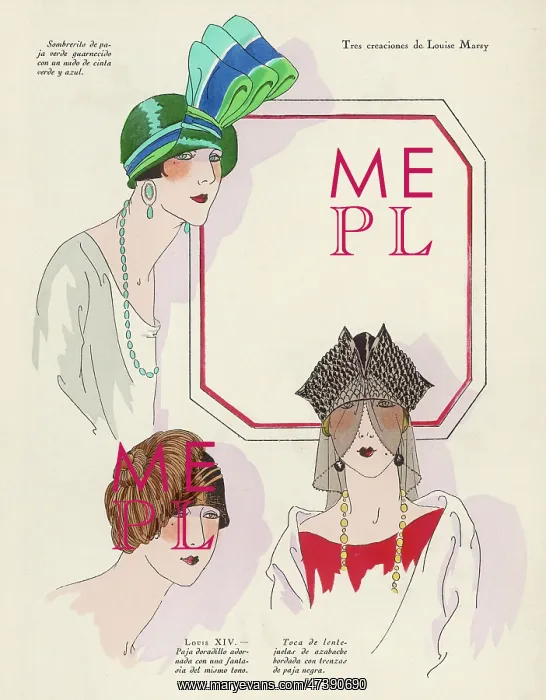  : Three hat designs by Louise Marsy