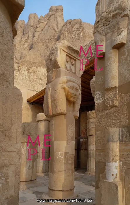 : Hathor shrine, Temple of Hatshepsut, Theban Necropolis : Hathor shrine, Temple of Hatshepsut, Theban Necropolis
