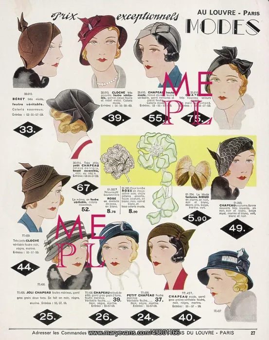  : HATS / AU LOUVRE 1932