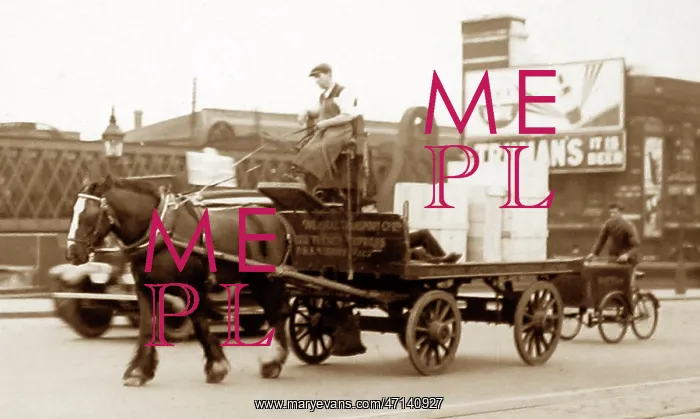 : A haulier on Blackfriars Bridge, London : A haulier on Blackfriars Bridge, London