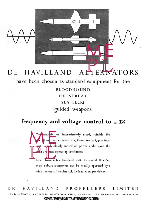 : De Havilland Alternators : De Havilland Alternators