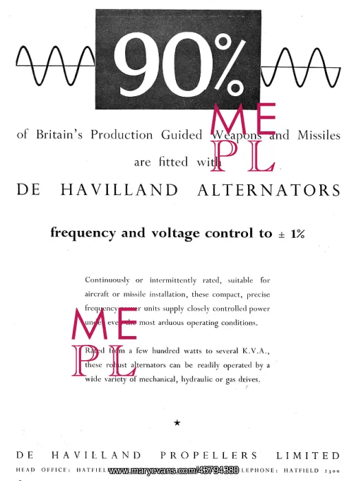 : De Havilland Alternators For Guided Weapons & Missiles : De Havilland Alternators For Guided Weapons & Missiles