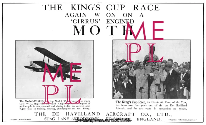 : De Havilland Cirrus Moth - Kings Cup : De Havilland Cirrus Moth - Kings Cup