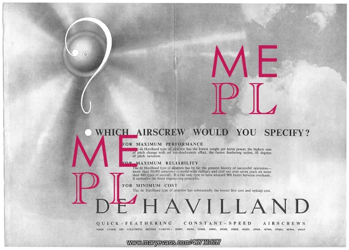 : De Havilland Constant-Speed Airscrews : De Havilland Constant-Speed Airscrews
