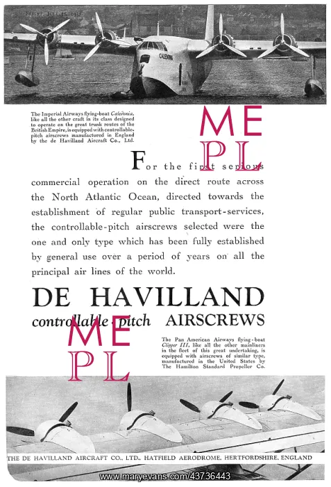 : De Havilland Controllable Pitch Airscrews : De Havilland Controllable Pitch Airscrews