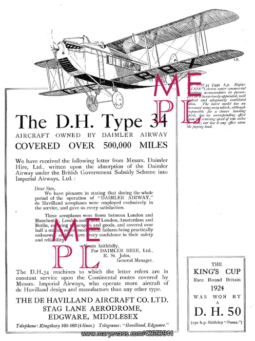  : De Havilland DH34