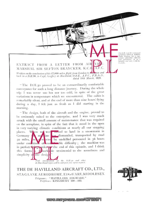 : De Havilland DH50 - D.H.50 : De Havilland DH50 - D.H.50