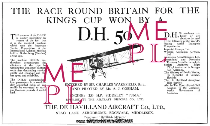 : De Havilland DH50 G-EBFN : De Havilland DH50 G-EBFN