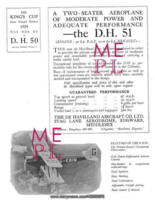 : De Havilland DH50 Kings Cup : De Havilland DH50 Kings Cup