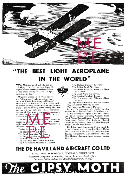 : De Havilland DH60 Moth : De Havilland DH60 Moth