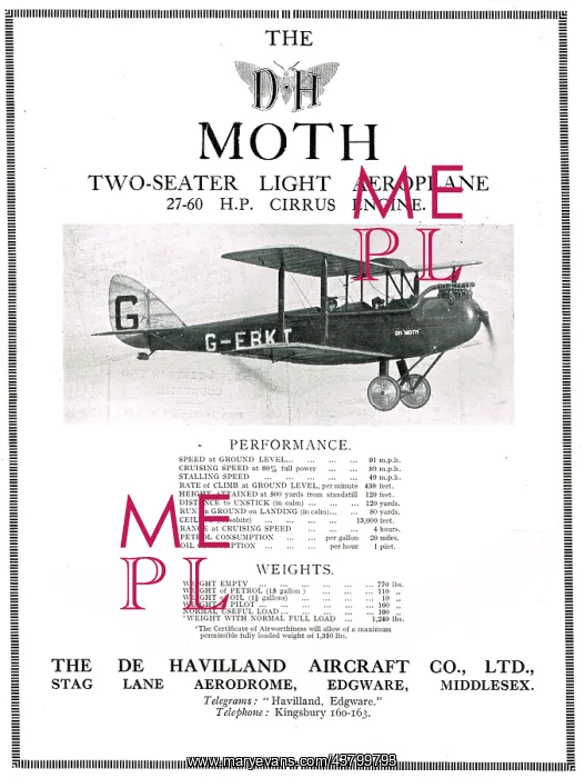 : De Havilland DH60 Moth - Cirrus Moth : De Havilland DH60 Moth - Cirrus Moth