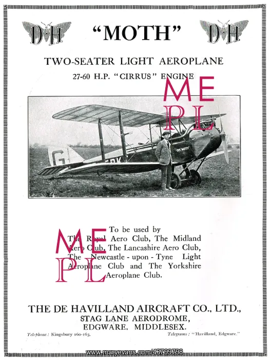 : De Havilland DH60 Moth - Cirrus Moth : De Havilland DH60 Moth - Cirrus Moth