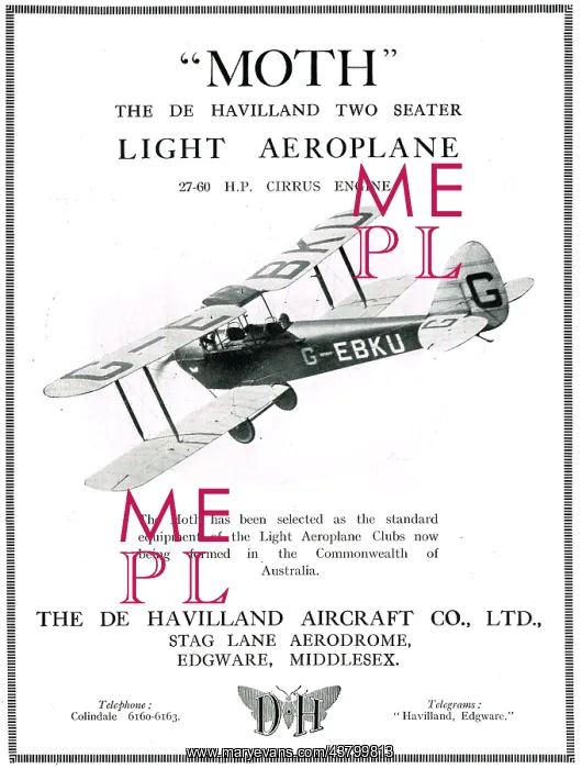 : De Havilland DH60 Moth - Cirrus Moth : De Havilland DH60 Moth - Cirrus Moth
