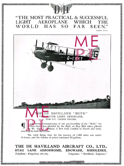 : De Havilland DH60 Moth - Cirrus Moth : De Havilland DH60 Moth - Cirrus Moth