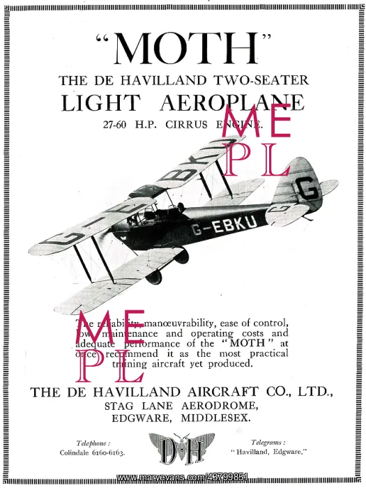 : De Havilland DH60 Moth - Cirrus Moth : De Havilland DH60 Moth - Cirrus Moth