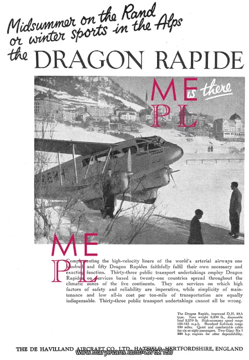 : De Havilland Dragon Rapide : De Havilland Dragon Rapide