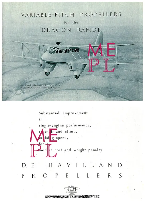 : De Havilland Propellers - Dragon Rapide : De Havilland Propellers - Dragon Rapide