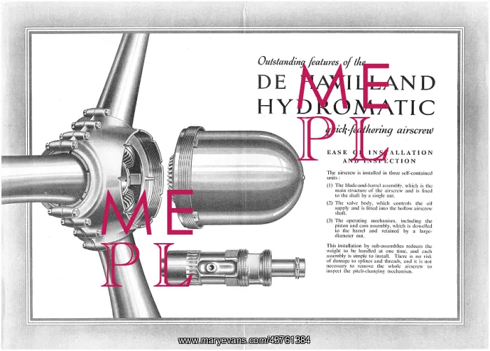 : De Havilland Propellers - De Havilland Hydromatic Propellers : De Havilland Propellers - De Havilland Hydromatic Propellers