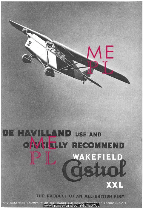 : De Havilland Use & Recommend Castrol XXL : De Havilland Use & Recommend Castrol XXL