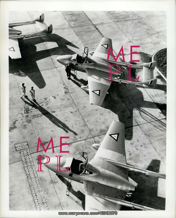 : De Havilland Vampire jet trainers viewed from above : De Havilland Vampire jet trainers viewed from above