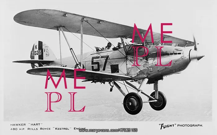: Hawker Hart British light bomber biplane : Hawker Hart British light bomber biplane