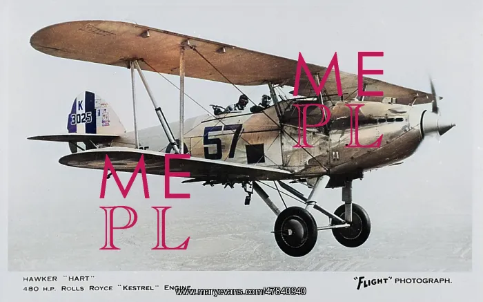 : Hawker Hart British light bomber biplane : Hawker Hart British light bomber biplane