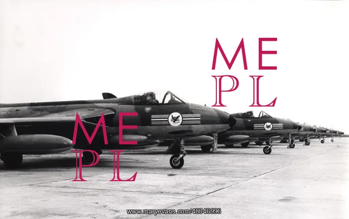 : Hawker Hunter fighters line up on the runway : Hawker Hunter fighters line up on the runway