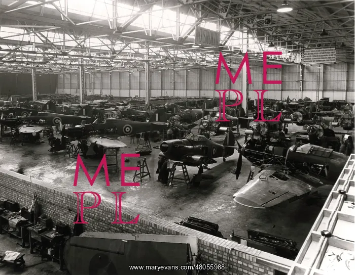 : Hawker Hurricanes on the Langley production line : Hawker Hurricanes on the Langley production line