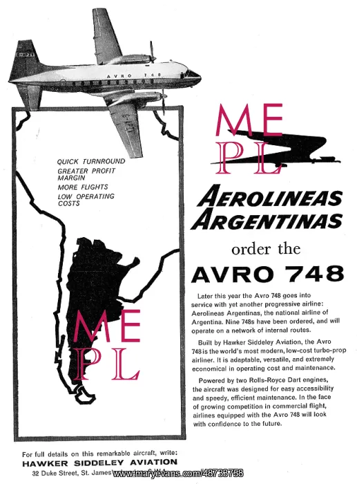 : Hawker Siddeley Avro 748: Aerolineas Argentinas : Hawker Siddeley Avro 748: Aerolineas Argentinas