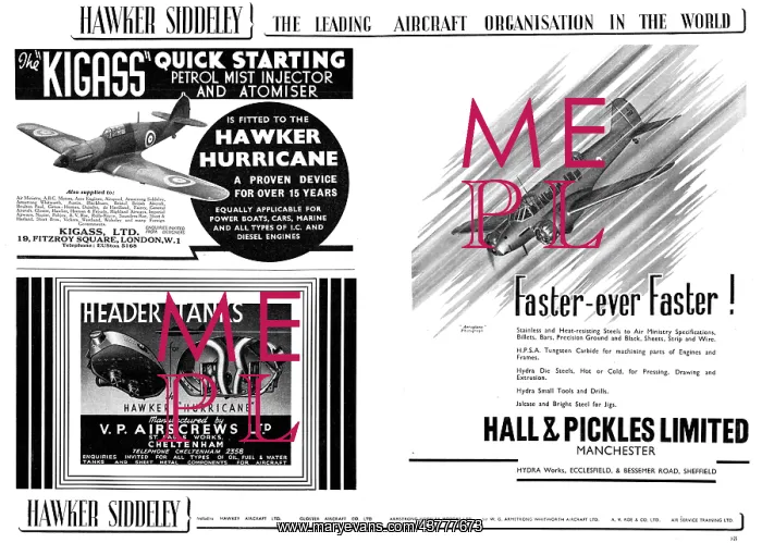 : Hawker Siddeley : Kigass Ltd : V.P.Airscrews Ltd : Hawker Siddeley : Kigass Ltd : V.P.Airscrews Ltd