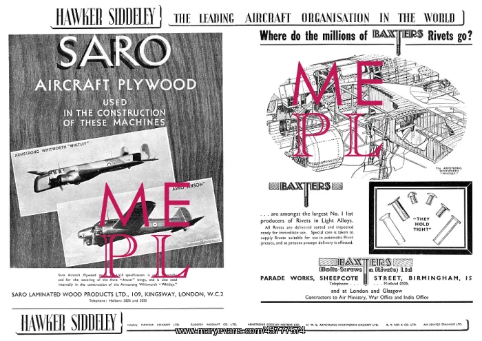 : Hawker Siddeley : SARO Laminated Wood Products Ltd : Hawker Siddeley : SARO Laminated Wood Products Ltd