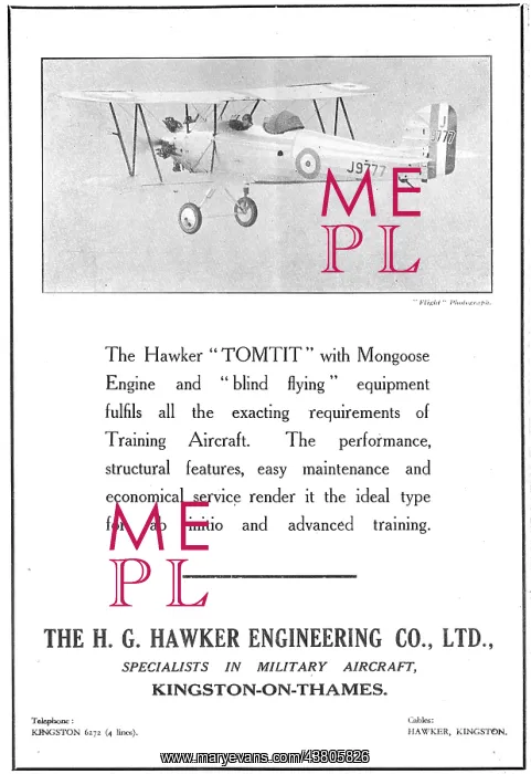 : Hawker Tomtit J9777 : Hawker Tomtit J9777