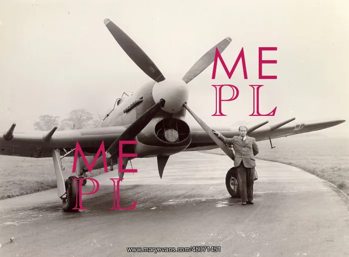 : The last Hawker Typhoon, a IB, with test pilot Moss : The last Hawker Typhoon, a IB, with test pilot Moss