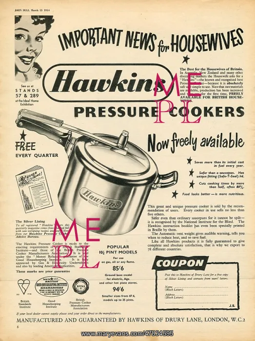 : Hawkins pressure cooker advertisement : Hawkins pressure cooker advertisement
