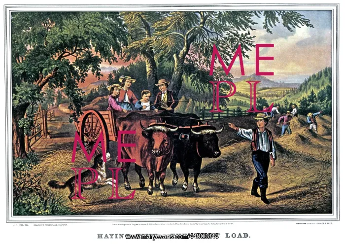 : Haying Time the First Load - Currier and Ives Lithograph - 1 : Haying Time the First Load - Currier and Ives Lithograph - 1