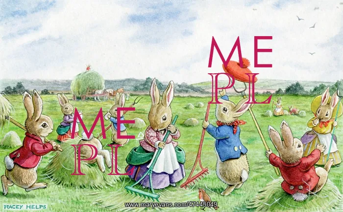 : Haymaking with rabbits : Haymaking with rabbits