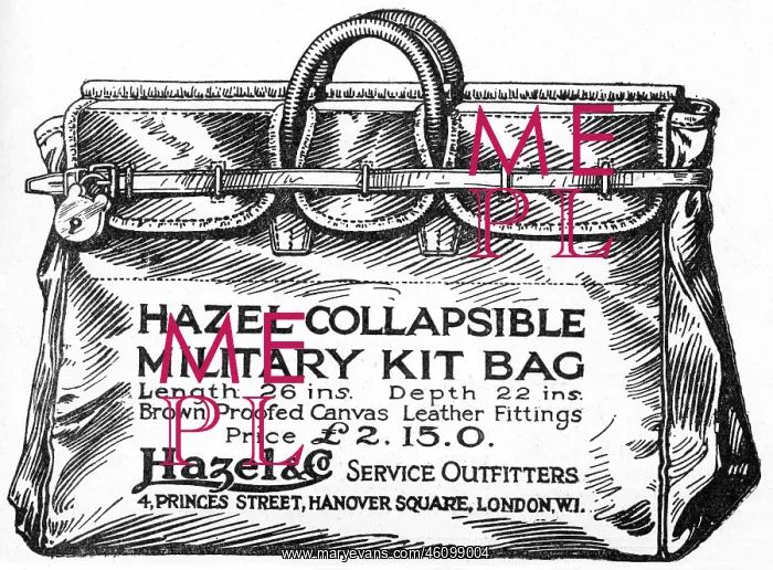 : Hazel Collapsible Military Kit Bag, WW1 : Hazel Collapsible Military Kit Bag, WW1