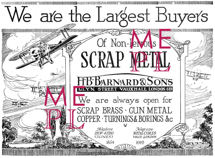 : H.B.Barnard & Sons. Buyers & Refiners Of : H.B.Barnard & Sons. Buyers & Refiners Of