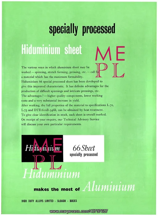 : HDA High Duty Alloys - Hiduminium : HDA High Duty Alloys - Hiduminium