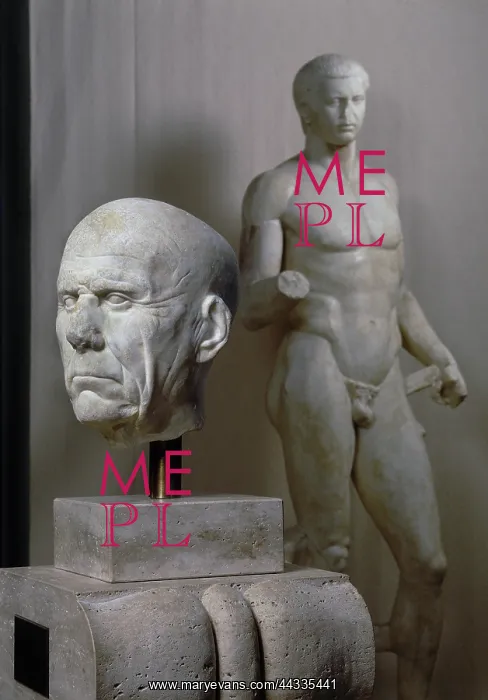 : Head of bald man and : Head of bald man and