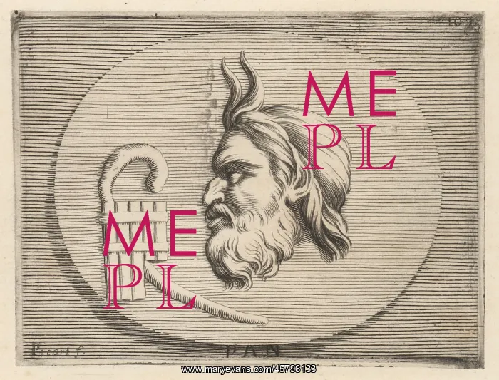  : Head of the Greek god of the wild, Pan, with the