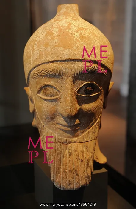 : Head of a male statue. Idalion, Cyprus : Head of a male statue. Idalion, Cyprus