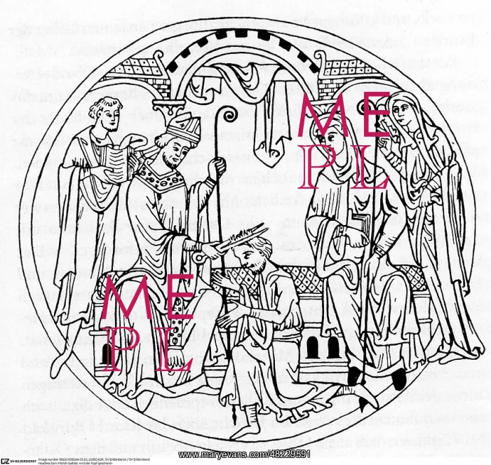 : The head of the monk Guthlac is being shaved : The head of the monk Guthlac is being shaved