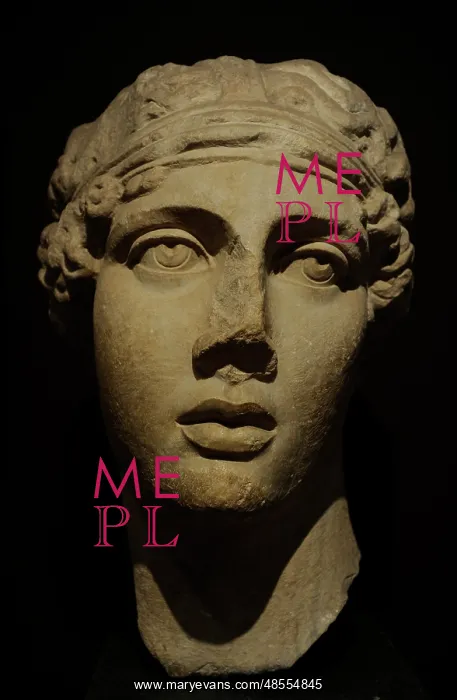  : Head of the poetess Sappho. Marble