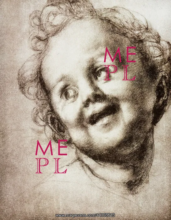 : Head of a putto, drawing : Head of a putto, drawing